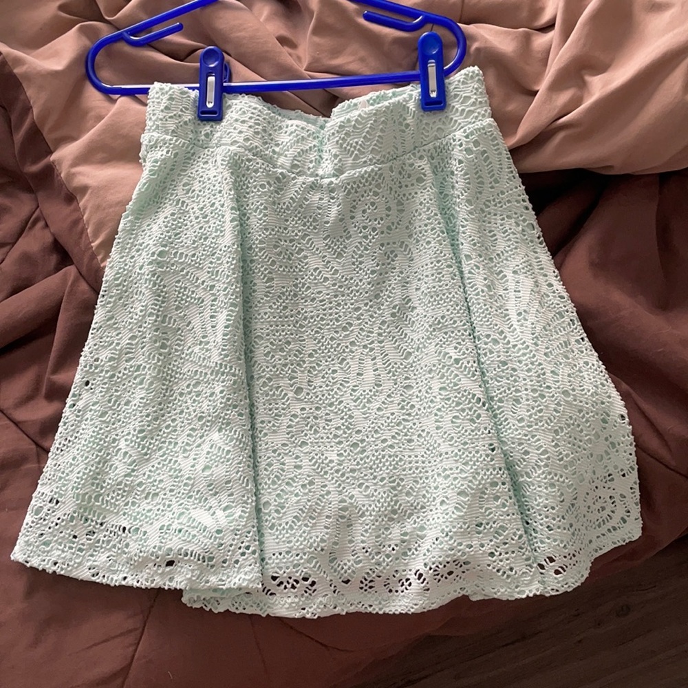 Coral green skirt